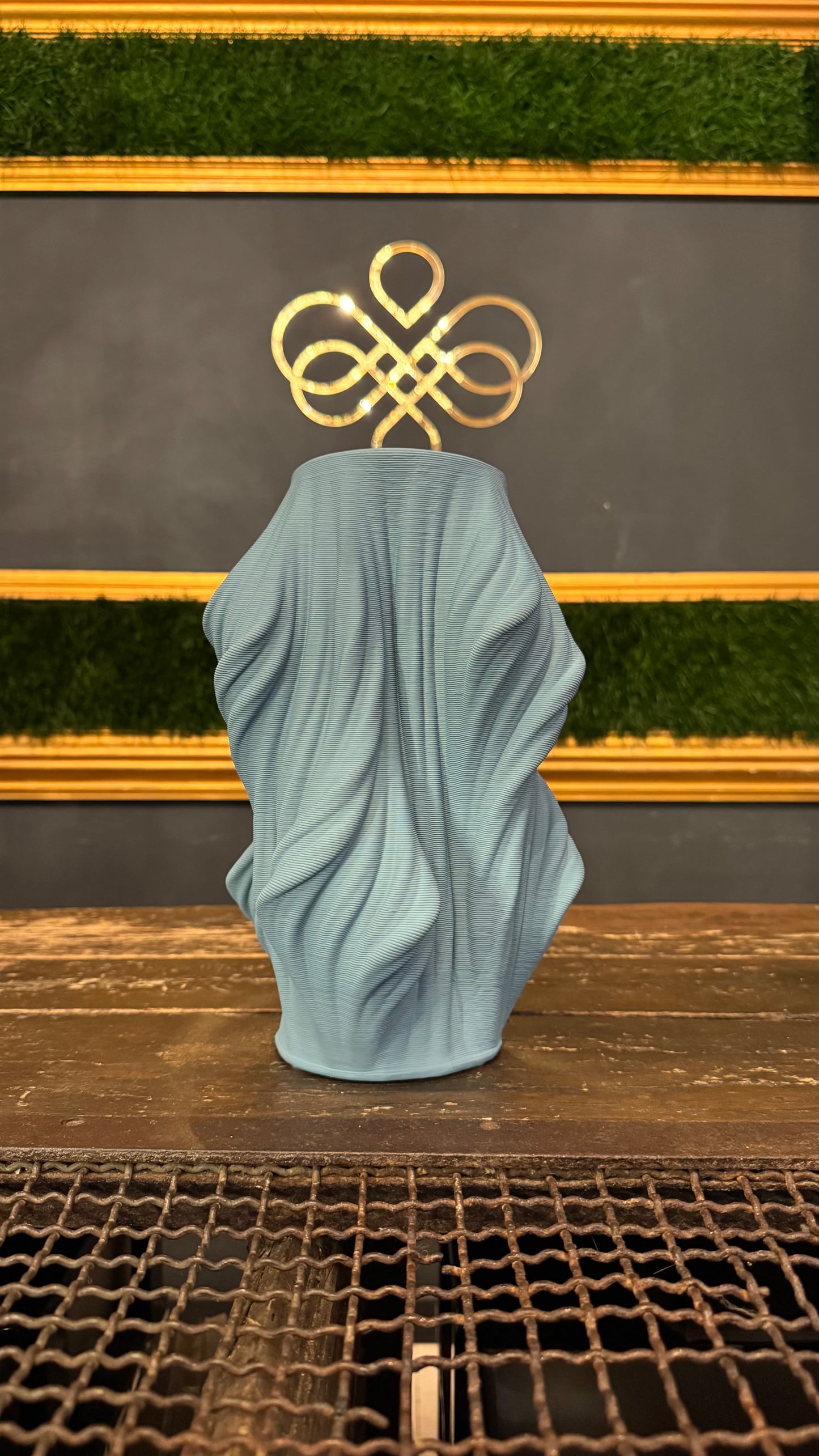 VASO CERAMICA 3D AZZURRO POLVERE piccolo
