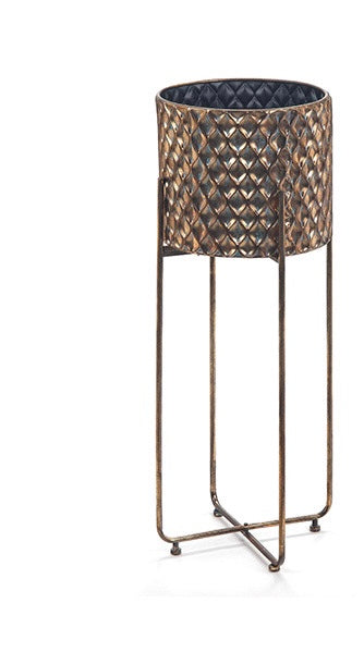 VASO LATTA C/ALZATA CM34X93 ANTIQUE GOLD