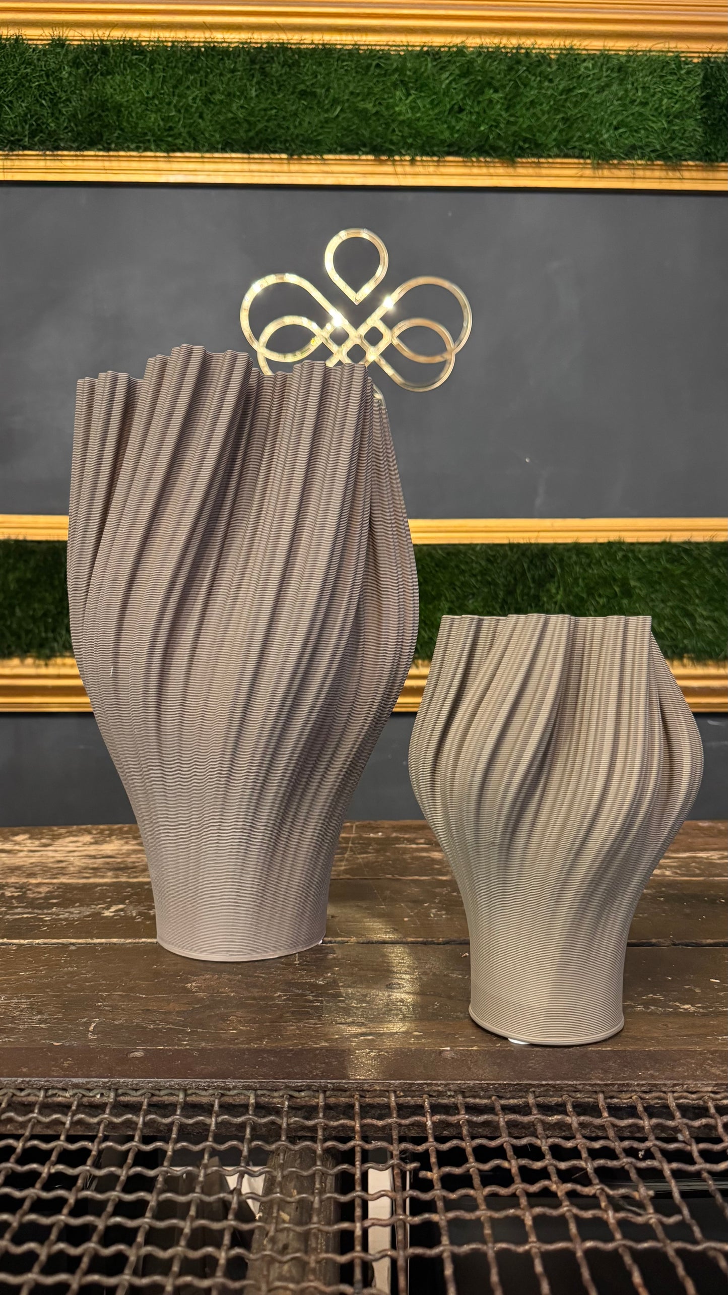 VASO CERAMICA 3D KAKI grande