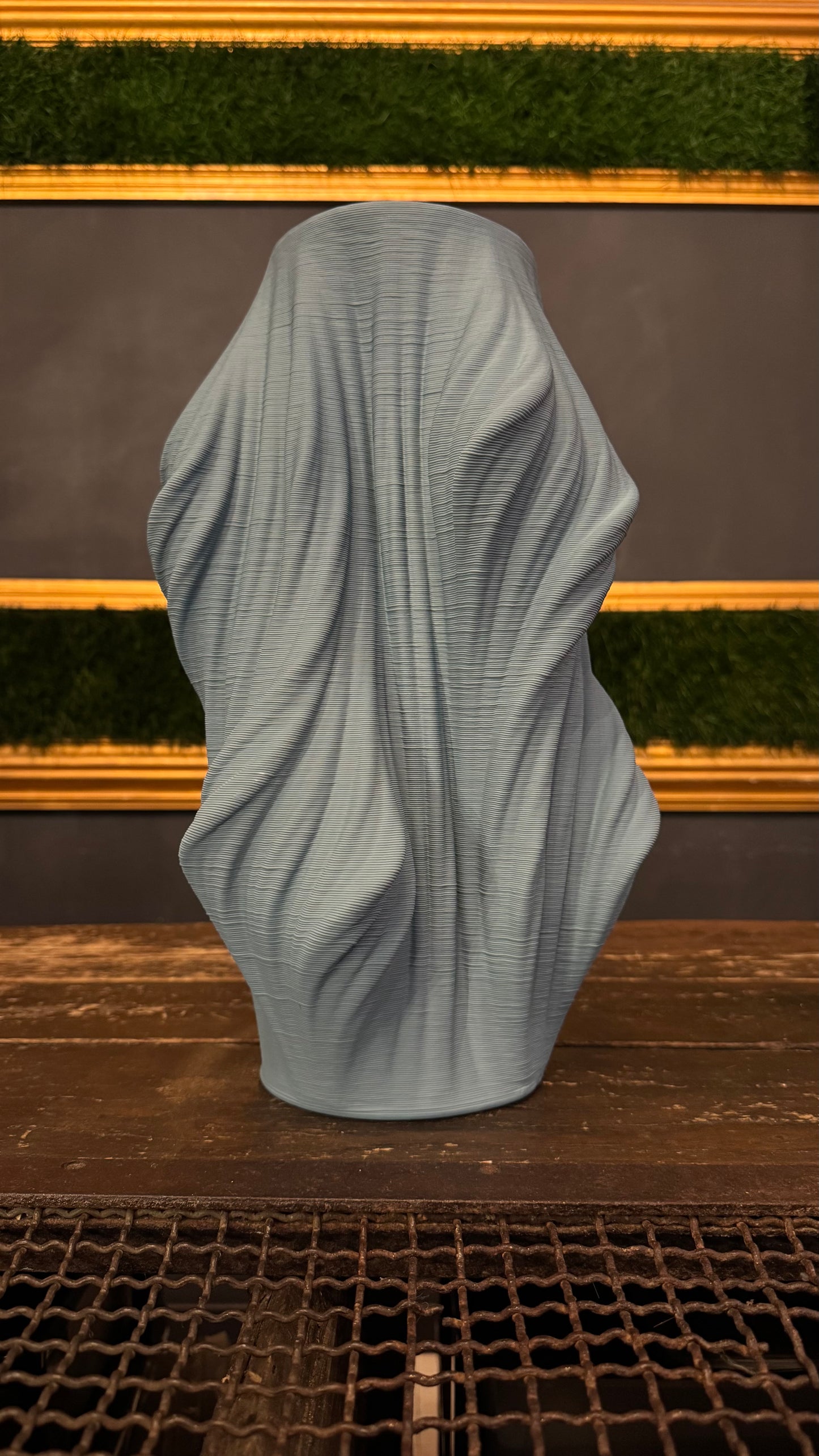 VASO CERAMICA 3D AZZURRO POLVERE grande