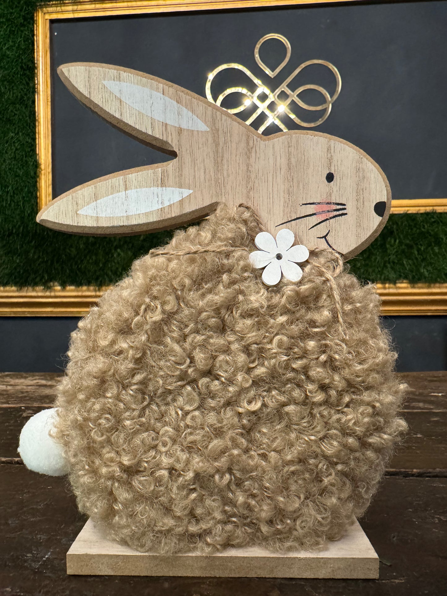 CONIGLIETTO LEGNO LANA BEIGE
