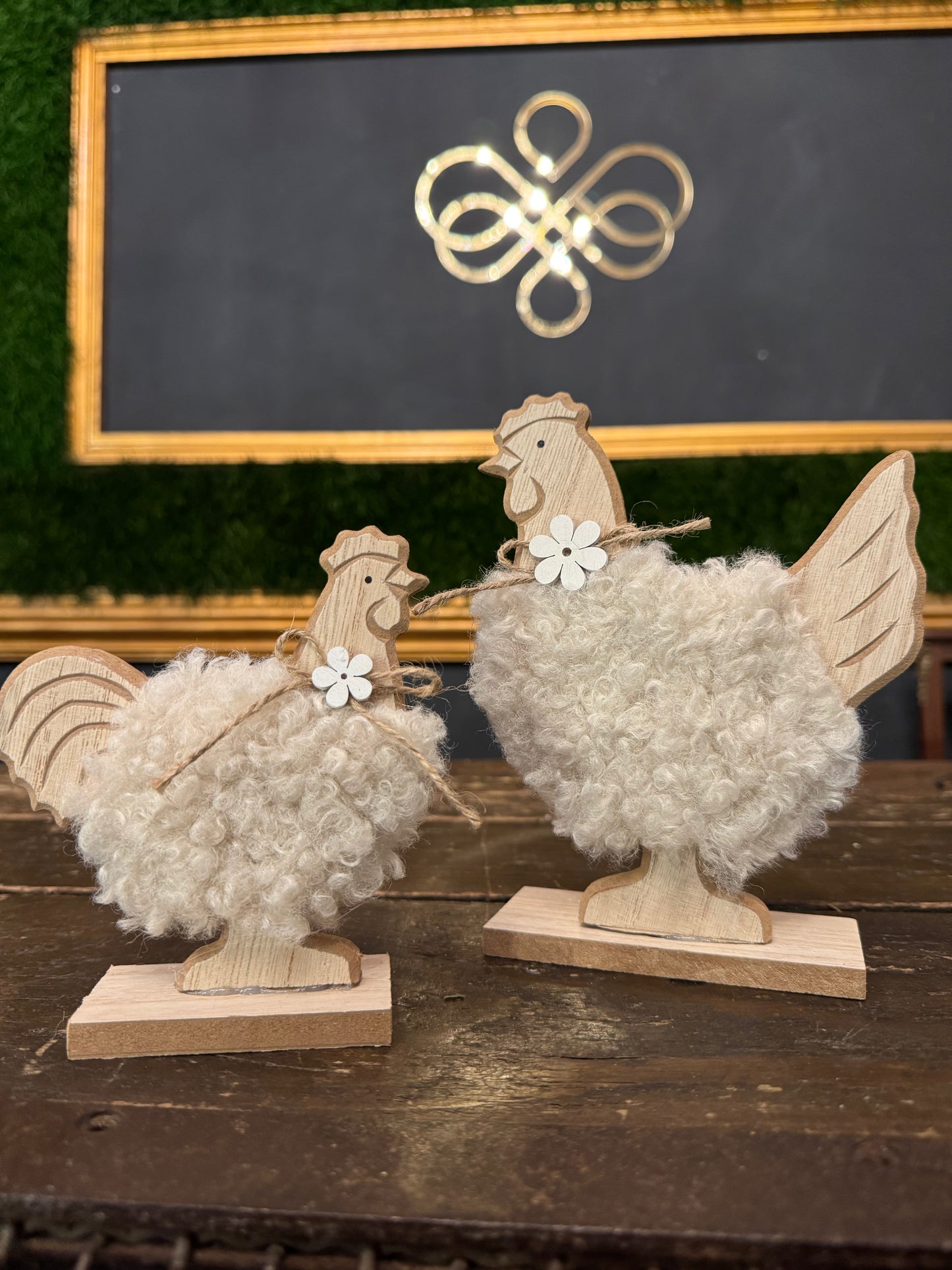 GALLINELLA LEGNO LANA BIANCA