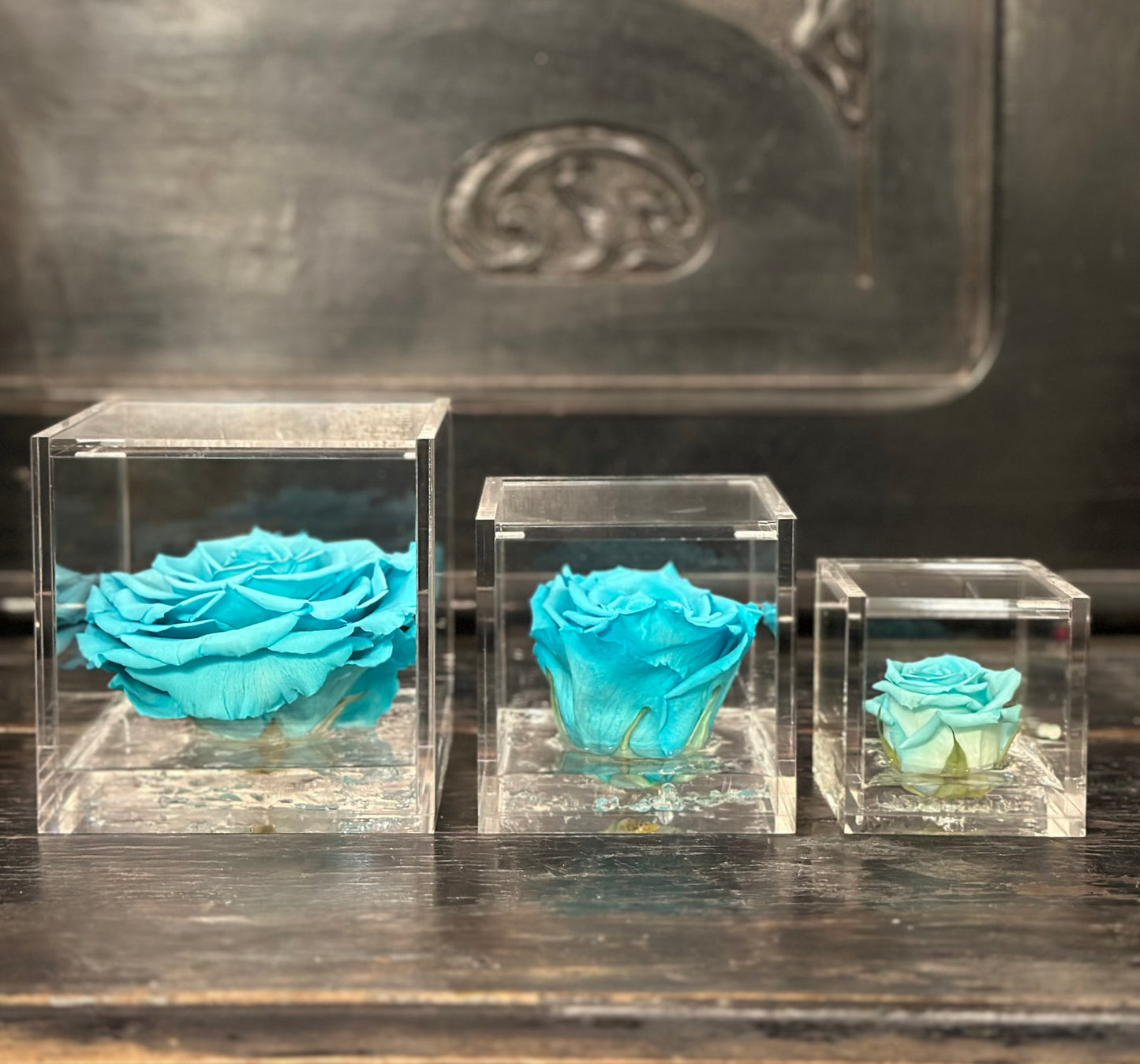 FLOWERCUBE SPECIAL ED. ROSA+PACKAGING TURCHESE/TURQUOISE