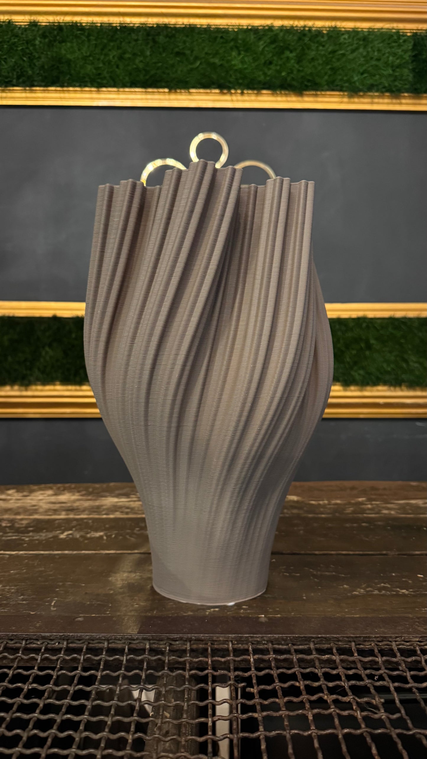 VASO CERAMICA 3D KAKI grande