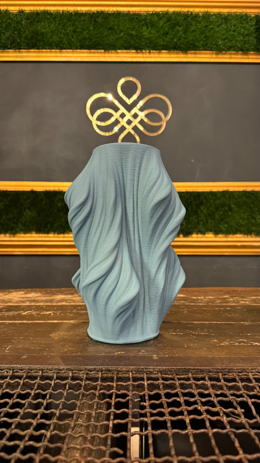 VASO CERAMICA 3D AZZURRO POLVERE piccolo