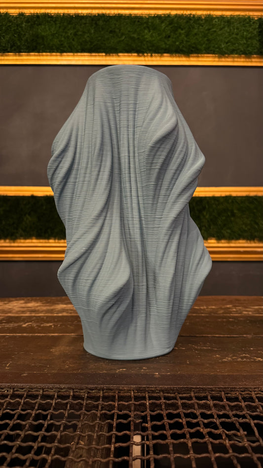 VASO CERAMICA 3D AZZURRO POLVERE grande