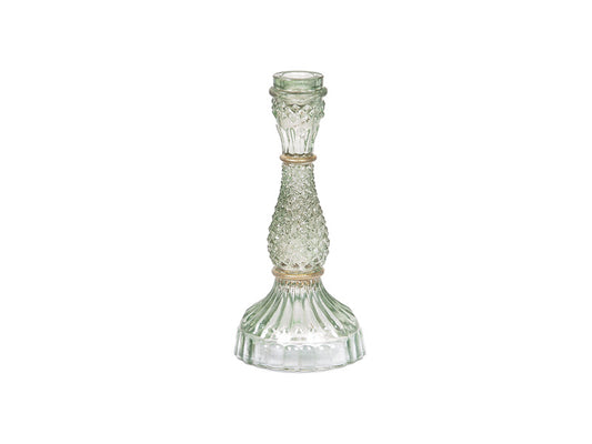 CANDELIERE VETRO VICTORIA CM10X22 VERDE/ORO